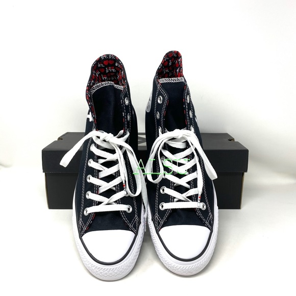 Converse Ctas High Top I❤️NY Canvas Black Shoes Men’s Size Sneakers 161183F - Picture 5 of 12